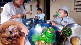 we are cooking pork mustard vegetable mix curry and rice for childrens lunch [upl. by Rachael805]