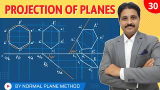 PROJECTION OF PLANES SOLVED PROBLEM 30 IN HINDI IN ENGINEERING DRAWING TIKLESACADEMYOFMATHS [upl. by Modern880]