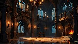 Ambience Gothic Castle Interior  Lights amp Chandelier ambient library books antique oldisgold [upl. by Areyk138]