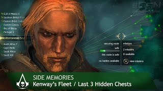 Assassins Creed 4 Black Flag  Side Memories  Kenways Fleet amp Last 3 Hidden chests [upl. by Asim]