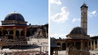 Syrian mosque in Aleppos Unesco world heritage site destroyed [upl. by Margarethe]