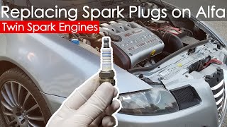 Spark Plug Replacement Alfa Twin Spark 16 18 20 147 156 166 GT [upl. by Drof]