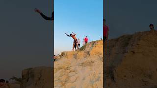 Bach gya 😱 pike flip 😱 yaar dil da pakka viralvideos gymnatics subscribe stunt parkur [upl. by Yenar]