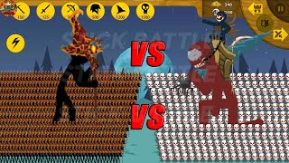 9999 LAVA BURING WIZARD VS 9999 HUNGRY KAI RIDER  STICK WAR LEGACY  STICK BATTLE [upl. by Ennovahc]