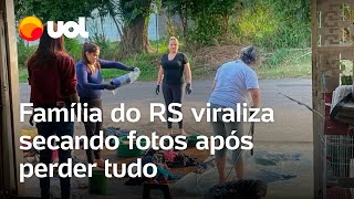 Rio Grande do Sul Família viraliza secando fotos após perder tudo veja vídeos [upl. by Goddard]