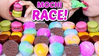 ASMRLEFTOVERS desserts race mochi race [upl. by Sucramat]