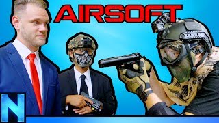 Hilarious AIRSOFT Protect The President Game [upl. by Duwad]