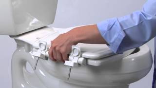 How to Install Toilet Seat  Easy•Clean amp Change™ with STATITE® Seat Fastening System™ Flip Cap [upl. by Mariel]