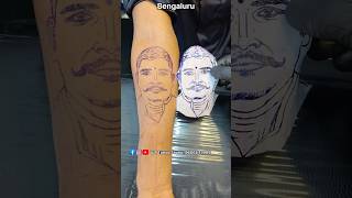 Portrait Tattoo Dad Photo shorts portrait dad trending portraittattoo song music art [upl. by Yl258]