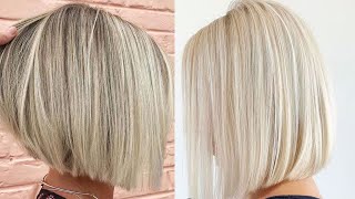 Short Stacked Inverted Bob Haircut Ideas Blunt Bob Cut Asymmetrical Shag Cut Long Hair Transformati [upl. by Euqinobe]