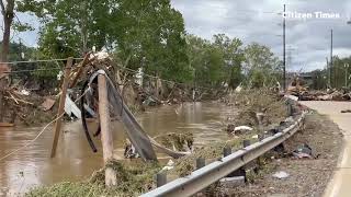 Update on Biltmore Village Asheville flooding Devastating damage in aftermath of Helene Update [upl. by Twum637]