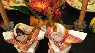 Napkin folding  instructions for thanksgiving table decoration [upl. by Isiahi]