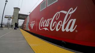 Amtrak Coca Cola Unit on the Northeast Regional Arrives in Kingston Rhode Island [upl. by Reynold]