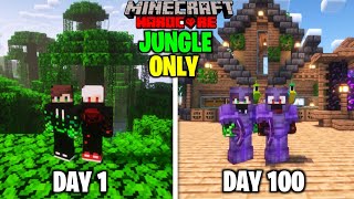 We Survived 100 Days In JUNGLE Only World In Minecraft Hardcore  Duo 100 Days [upl. by Nnyltiak]