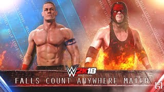 WWE 2K18 John Cena vs Kane  Falls Count Anywhere Match [upl. by Atiugram904]