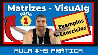 Aula  45 Prática – Matrizes – Introdução declaração e uso  VisuAlg – Parte 1 [upl. by Nerok209]