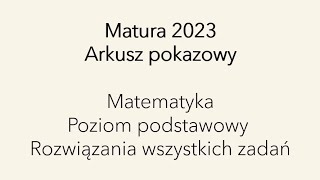 Matura 2023  arkusz pokazowy  rozwiązania zadań [upl. by Mccomb]