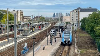 Passage de RER et TER en gare de Houilles Carrières sur Seine [upl. by Glennie]