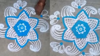 Simple Navarathri Rangoli Designs For First day 2024  53Dots Easy amp Simple Rangoli Designs [upl. by Tehcac]