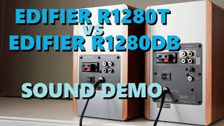 Edifier R1280DB vs Edifier R1280T  Sound Demo w Bass Test [upl. by Philo639]