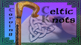 Hand craft carving celtic pagan knots walking stick how to carve a walking stick out of wood [upl. by Yslek]