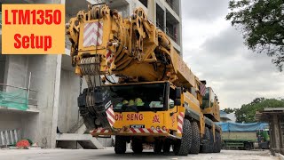 Moh Seng Cranes  Liebherr LTM1350  61  30m Luffing Jib  Setting up [upl. by Aniral]