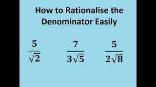 Surds  How to Rationalise the Denominator easily Golden rules for radicals [upl. by Gregson235]