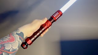 BEST LOOKING SABERTRIO LIGHTSABER  Custom Red Dolovite Neopixel [upl. by Otiv]