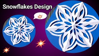 How to make Colour Snowflakes Design ।। Rangoli Stencil Rangoli ।। New Design Craft [upl. by Leziar]