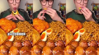 ASMR MUKBANG  Fried Noodles Boiled Eggs Pistol Leg Convenience Store Skewers [upl. by Rama]