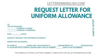 How To Write Request Letter for Uniform Allowance  Letters in English [upl. by Anikram]