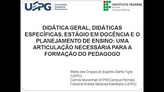 Didática geral didáticas específicas estágio em docência e o planejamento de ensino [upl. by Getraer]