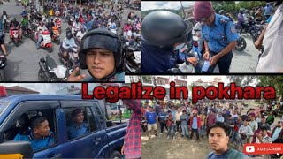 Motorcycle Rally for legalization Ride sharing Apps and Rental services in Pokhara [upl. by Anirbed780]