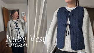 Ruby Vest Sewing Tutorial  Beginner Pattern  Quilted Vest Sew A Long [upl. by Meldoh]