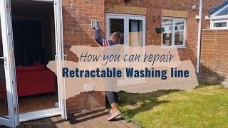 How you can replace clothes wire line  repair your Retractable Washing line [upl. by Skoorb]