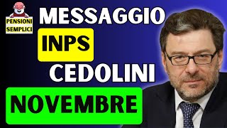 🟨 PENSIONI ATTENZIONE MESSAGGIO INPS CEDOLINI DI NOVEMBRE❗️ CONGUAGLIO INVALIDI RIMBORSI AUMENTI❗️ [upl. by Schwejda24]