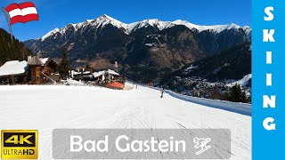 Stubnerkogel amp SKIING blue pistes to Bad Gastein  Austrian Alps in winter  4K60 [upl. by Jarek53]