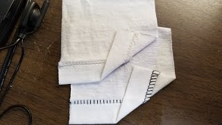 Hemming with a serger using a 3 thread flatlock [upl. by Brittan]