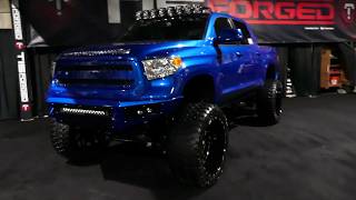 Custom Royal Blue Toyota Tundra  TIS Forged Wheels  2018 LA Auto Show [upl. by Resay527]