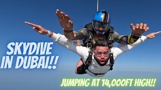 Skydive in Dubai Jumping at 14000ft over the Palm [upl. by Einahets]