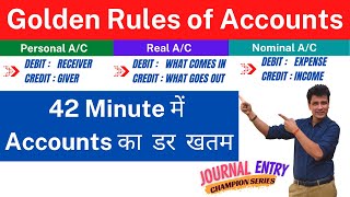 Golden Rules of Accounts  Rules of Debit and Credit 2 Journal Entries Accounting  Class 11 [upl. by Lyrac405]