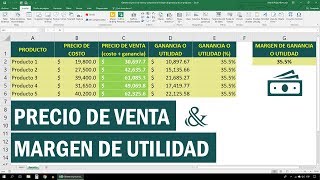 Obtener el precio de venta y comprobar el margen de ganancia de un producto [upl. by Adnoryt599]