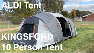 ALDI Kingsford 10 Person Tent Review  ALDI Adventuridge 10 Tent [upl. by Hasty]