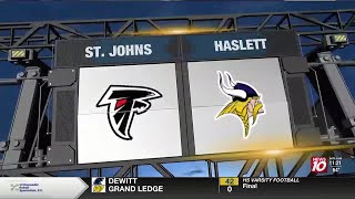 HIGHLIGHTS Haslett moves over 500 with 3514 win over St Johns [upl. by Ajiam]