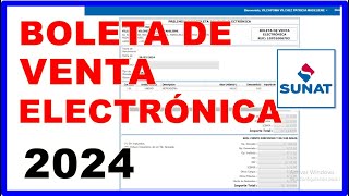 ACTUALIZADO COMO EMITIR UNA BOLETA DE VENTA ELECTRÓNICA SUNAT  2024 [upl. by Murton]