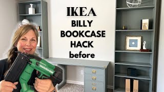 IKEA Billy Hack 🏡 DIY BuiltIn Bookcase amp Accent Wall Transformation [upl. by Ettelra]