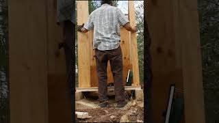 Simple outhouse build with limited materials and tools outhouse offgridcabin diy construction [upl. by Dasha]