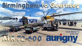 Flying on The National Airline for a Small Island  Birmingham to Guernsey  Aurigny ATR 72 [upl. by Unni]