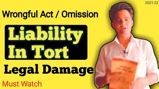 Liability In Torts  Wrongful Act or Omission  Law Of Torts [upl. by Ynobe]