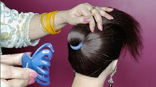 Beautiful amp Quick Hairstyles  Very Easy Braid Hairstyles For Daily Use  easy Bun With Clutcher [upl. by Joshuah]